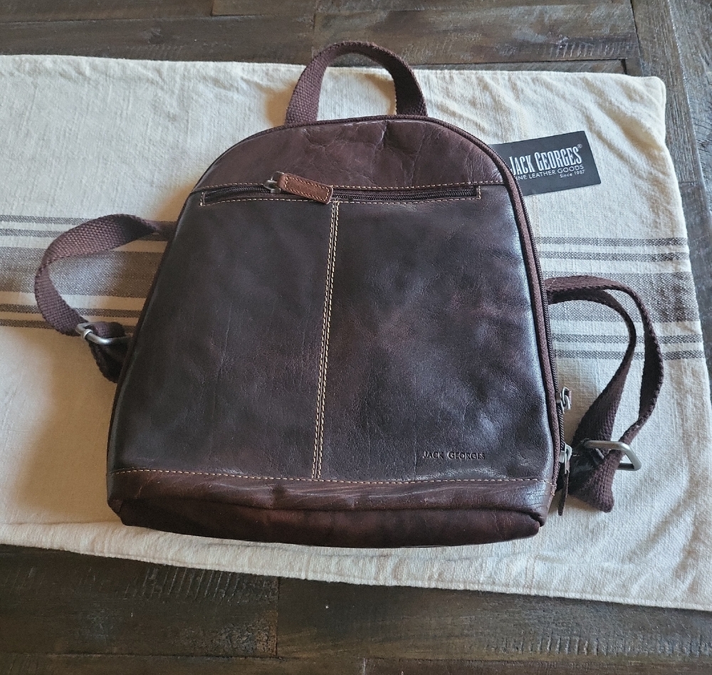 Women's Dark Brown Leather Backpack/ Crossbody